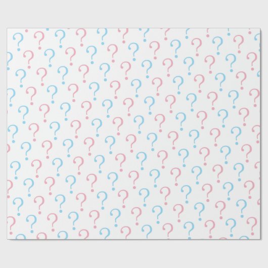 Roze blauw Vragenmerk gender openbaren Cadeaupapier (Vlak)