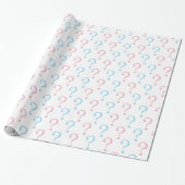 Roze blauw Vragenmerk gender openbaren Cadeaupapier (Uitgerold)