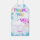 Roze & Blauw Water Pistool Gift Labels Cadeaulabel (Voorkant)