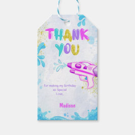 Roze & Blauw Water Pistool Gift Labels Cadeaulabel
