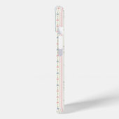 Roze Blauw Waterverf Bloem Streep Case-Mate iPhone Case (Achterkant / Links)