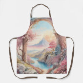 Roze Blauw Waterverf Fantasy Landscape Schort (Voorkant)