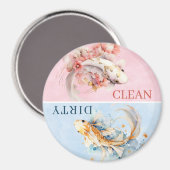 Roze Blauw Waterverf Goud Koi Vis Vaatwasser Magneet (Voorkant / Achterkant)