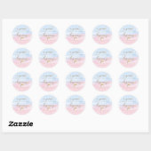 Roze Blauw Waterverf Sweet Beginning Afstuderen Ronde Sticker (Vel)