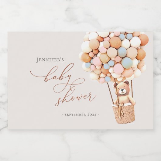 Roze Blauw We kunnen nauwelijks wachten! Baby Show Sparkling Wijnetiket (Enkel label)