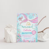 Roze Blauw Whimsical Onze Kleine Zeemeermin Verjaa Kaart