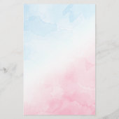 Roze & Blauw Wie kent mama douche papier spel Kaar Flyer (Achterkant)