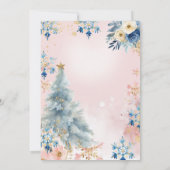 Roze Blauw Winter Herten Kerst Geslacht Onthulling Kaart (Achterkant)