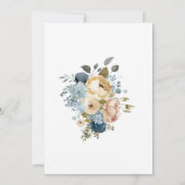 Roze Blauw Wit Bloemen Brunch Bubbly Vrijgezellenf Kaart (Achterkant)