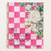Roze Blauw Wit Bloemen Groen Weddingplanner Planner (Voorkant)