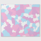 Roze Blauw Wit Camo Abstract Cadeaupapier (Vlak)