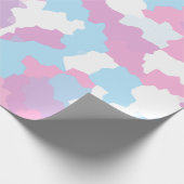 Roze Blauw Wit Camo Abstract Cadeaupapier (Hoek)