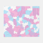 Roze Blauw Wit Camo Abstract Fleece Deken (Voorkant (Horizontaal))