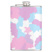 Roze Blauw Wit Camo Abstract Heupfles (Voorkant)
