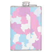 Roze Blauw Wit Camo Abstract Heupfles (Achterkant)