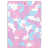 Roze Blauw Wit Camo Abstract Klembord (Achterkant)