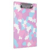 Roze Blauw Wit Camo Abstract Klembord (Rechts)