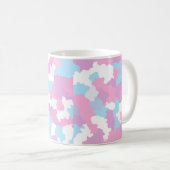 Roze Blauw Wit Camo Abstract Koffiemok (Voorkant rechts)