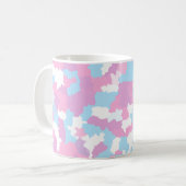 Roze Blauw Wit Camo Abstract Koffiemok (Voorkant links)