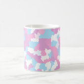 Roze Blauw Wit Camo Abstract Koffiemok (Center)