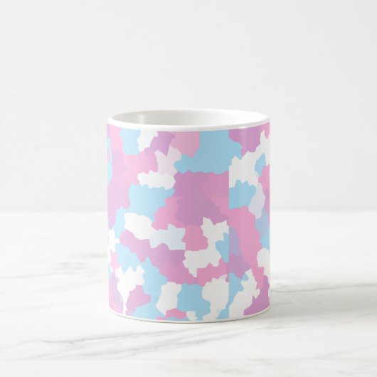 Roze Blauw Wit Camo Abstract Koffiemok (Center)
