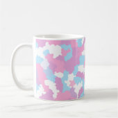 Roze Blauw Wit Camo Abstract Koffiemok (Links)