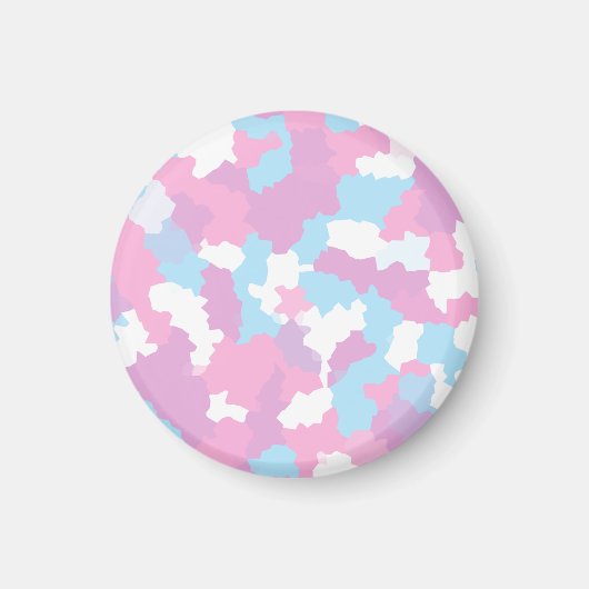 Roze Blauw Wit Camo Abstract Magneet (Voorkant)