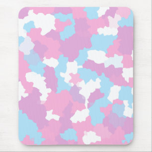 Roze Blauw Wit Camo Abstract Muismat