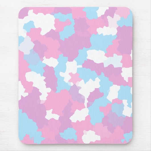 Roze Blauw Wit Camo Abstract Muismat (Voorkant)