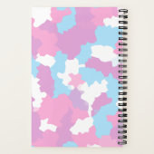 Roze Blauw Wit Camo Abstract Notitieboek (Achterkant)