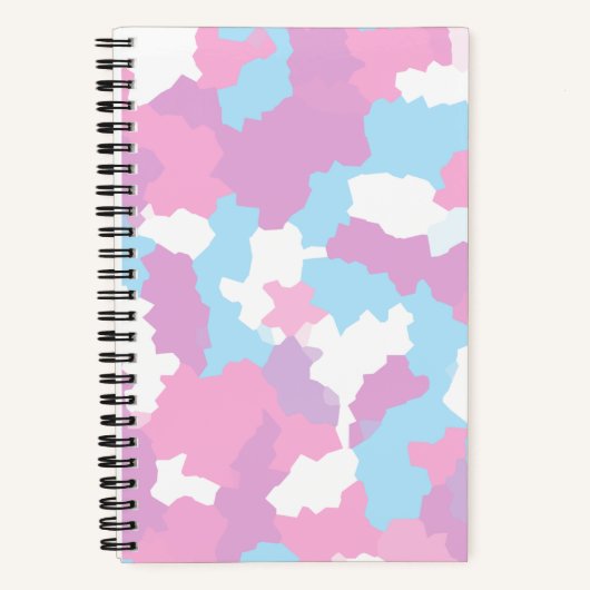 Roze Blauw Wit Camo Abstract Notitieboek (Voorkant)