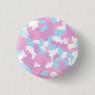 Roze Blauw Wit Camo Abstract Ronde Button 3,2 Cm