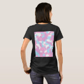 Roze Blauw Wit Camo Abstract T-shirt (Achterkant volledig)