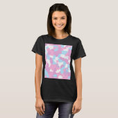 Roze Blauw Wit Camo Abstract T-shirt (Voorkant volledig)