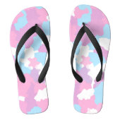 Roze Blauw Wit Camo Abstract Teenslippers (Voetbed)