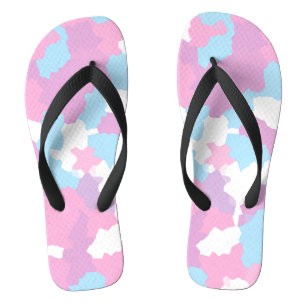 Roze Blauw Wit Camo Abstract Teenslippers