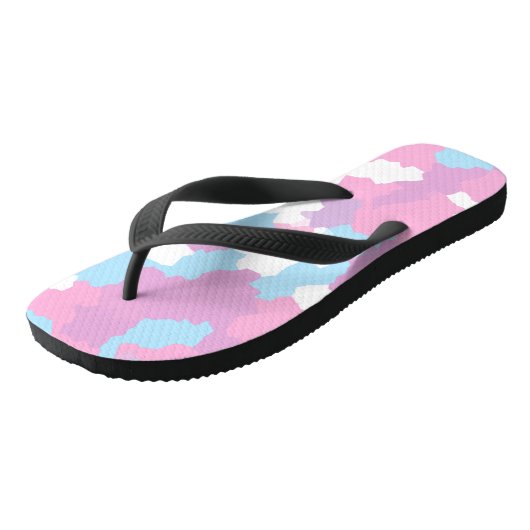 Roze Blauw Wit Camo Abstract Teenslippers (Schuin)