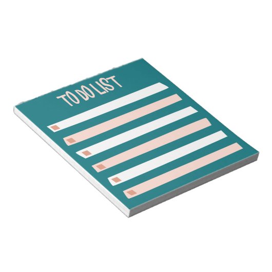 Roze Blauw Wit Eenvoudig om checklist te doen Notitieblok (Schuin)