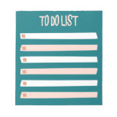 Roze Blauw Wit Eenvoudig om checklist te doen Notitieblok (Voorkant)