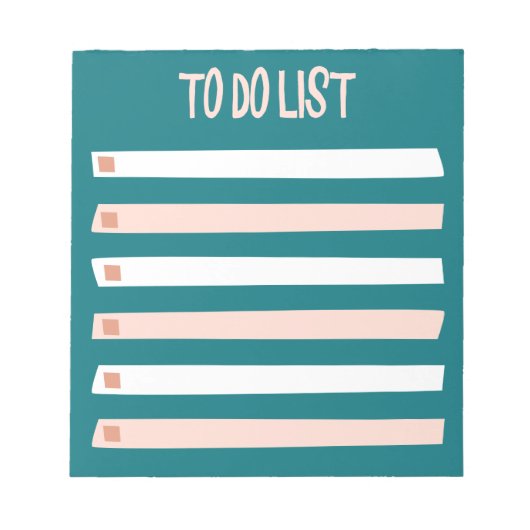 Roze Blauw Wit Eenvoudig om checklist te doen Notitieblok (Voorkant)