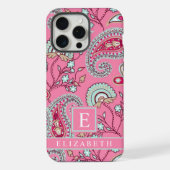  Roze Blauw Wit Paisley Patroon iPhone Hoesje (Achterkant)