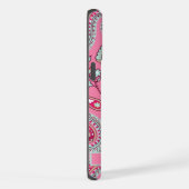  Roze Blauw Wit Paisley Patroon iPhone Hoesje (Rechterkant)