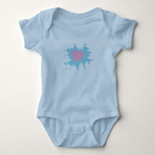Roze Blauw Wit patterned Flash Design Romper