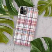  Roze Blauw Wit Tartpatroon Patroon iPhone Hoesje