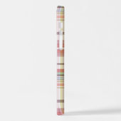  Roze Blauw Wit Tartpatroon Patroon iPhone Hoesje (Linkerkant)