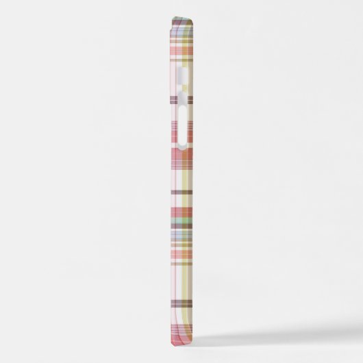  Roze Blauw Wit Tartpatroon Patroon iPhone Hoesje (Linkerkant)