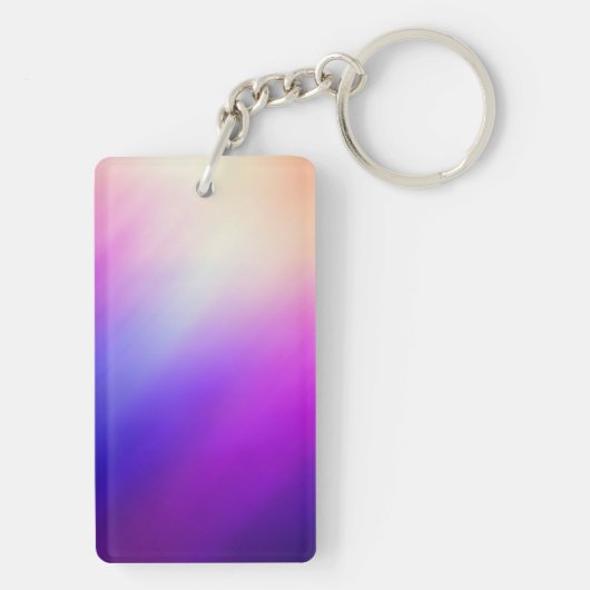 Roze Blauw Witte Abstract Sleutelhanger (achterkant)