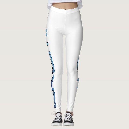 ROZE/BLAUW - WITTE LEGGINGS (Voorkant)