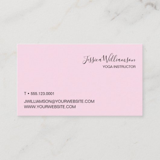 Roze Blauw Yoga Instructeur Custom Visitekaartje (Achterkant)