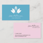 Roze Blauw Yoga Instructeur Custom Visitekaartje (Voorkant / Achterkant)